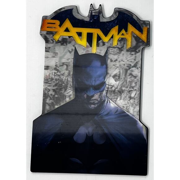 Small Holographic Batman sign Pre-Owned in good condition 7.5 x 11 inches - Picture 1 of 4